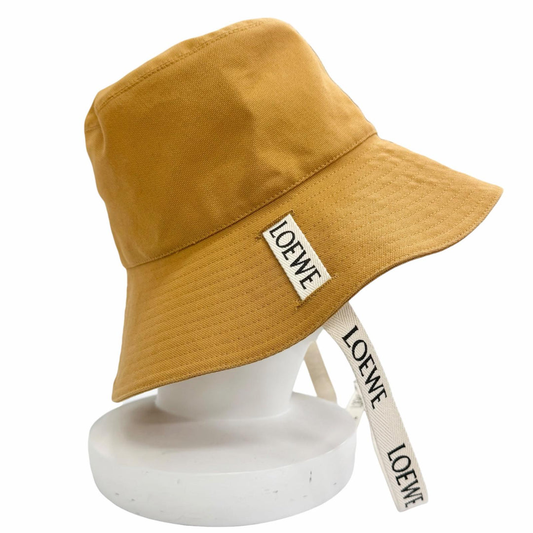 Great LOEWE Logo leather patch canvas fisherman hat bucket hat 57 K820HF1X67