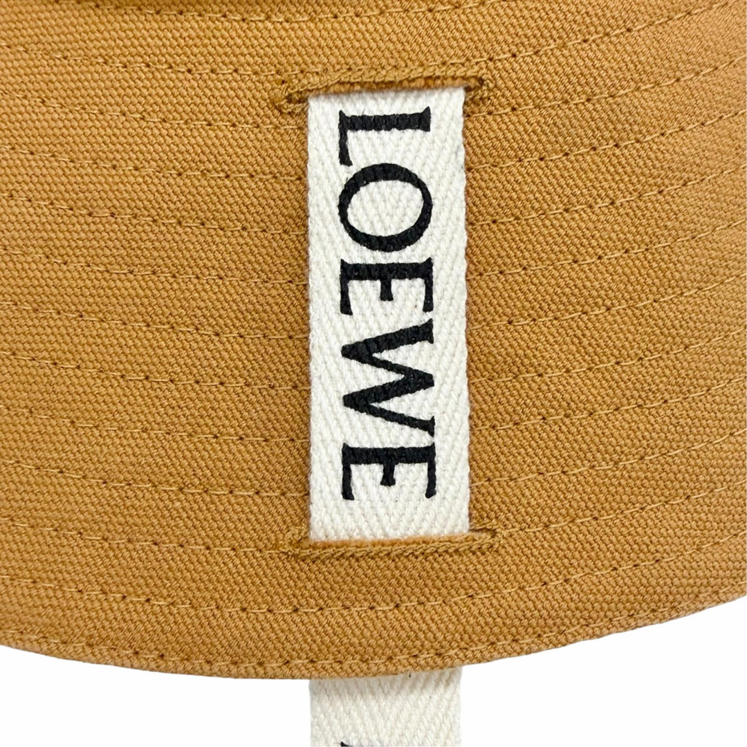 Great LOEWE Logo leather patch canvas fisherman hat bucket hat 57 K820HF1X67
