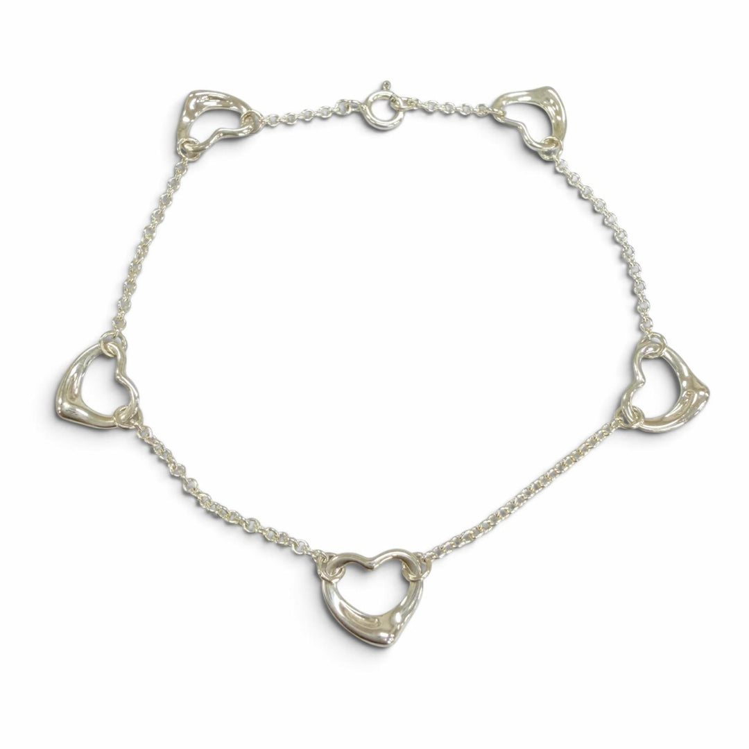 Great TIFFANY&Co. bracelet Open Heart 5P Bracelet Silver 925 Women