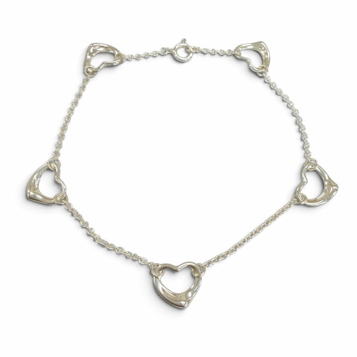 Great TIFFANY&Co. bracelet Open Heart 5P Bracelet Silver 925 Women