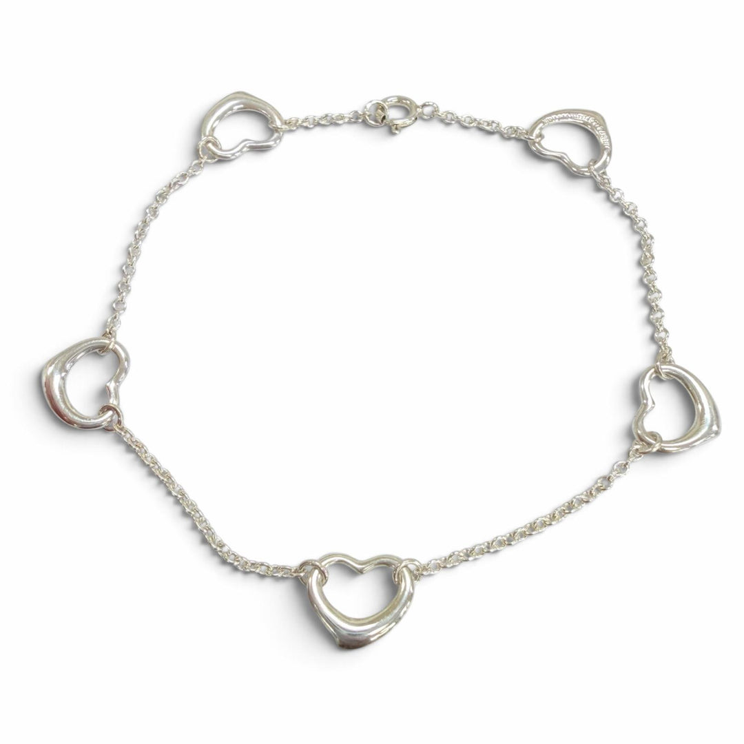 Great TIFFANY&Co. bracelet Open Heart 5P Bracelet Silver 925 Women