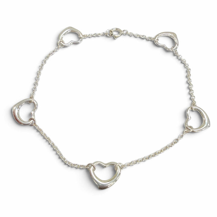 Great TIFFANY&Co. bracelet Open Heart 5P Bracelet Silver 925 Women