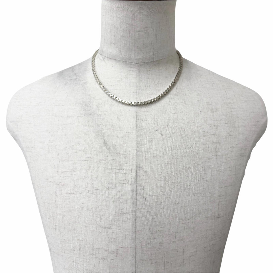 Great TIFFANY&Co. Necklace Venetian Chain Silver SV925 mens