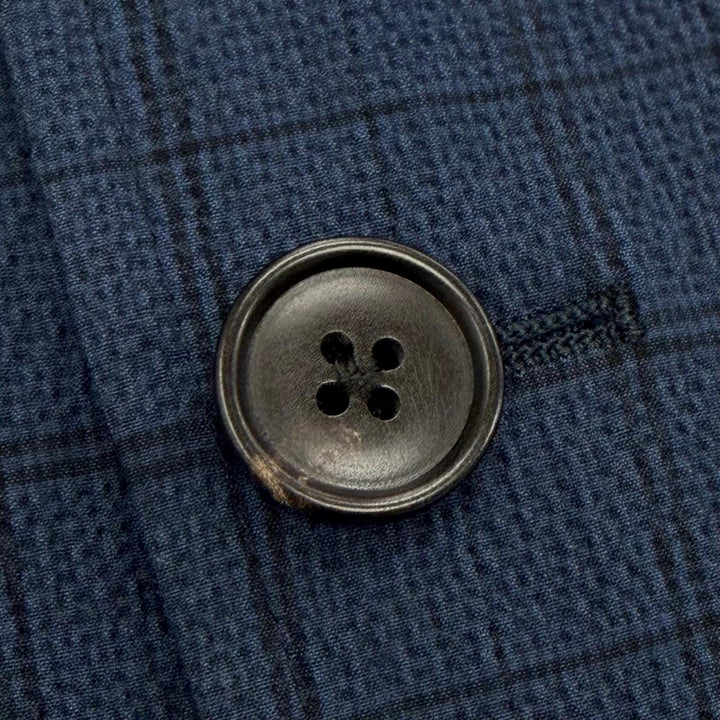 Pristine HERMES two-piece set Check Pattern Seersucker Fabric Single Suit IT 48