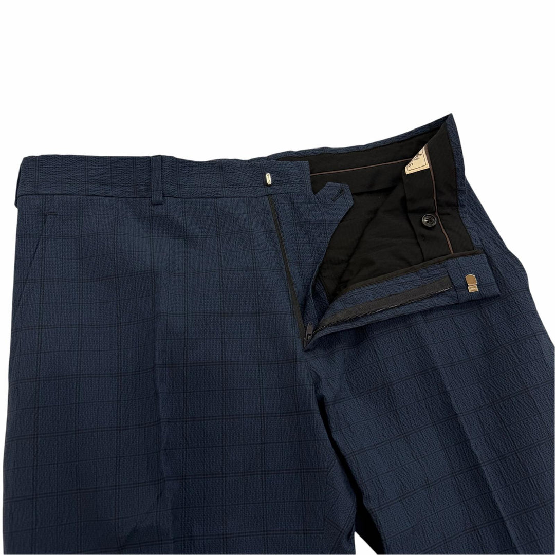 Pristine HERMES two-piece set Check Pattern Seersucker Fabric Single Suit IT 48