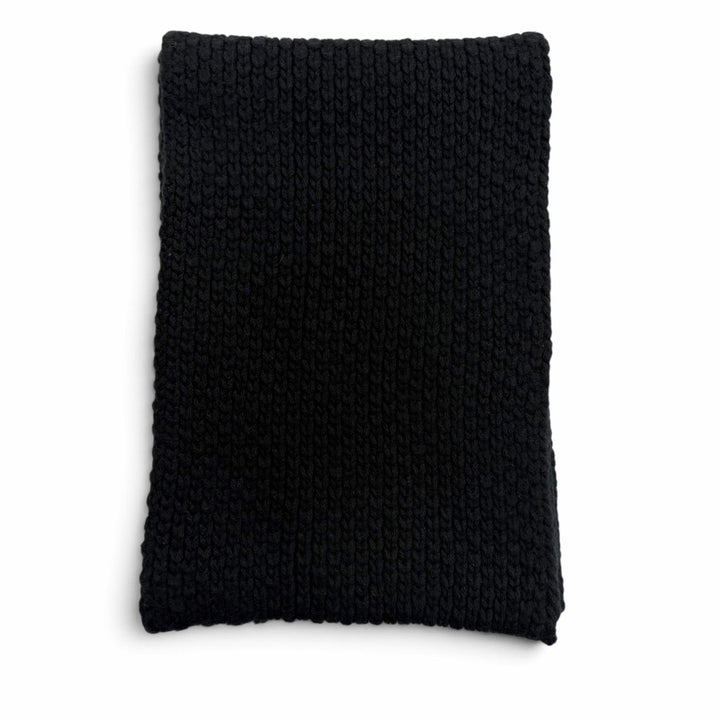 Great HERMES Snood Chunky knit neck warmer/scarf black cashmere mens