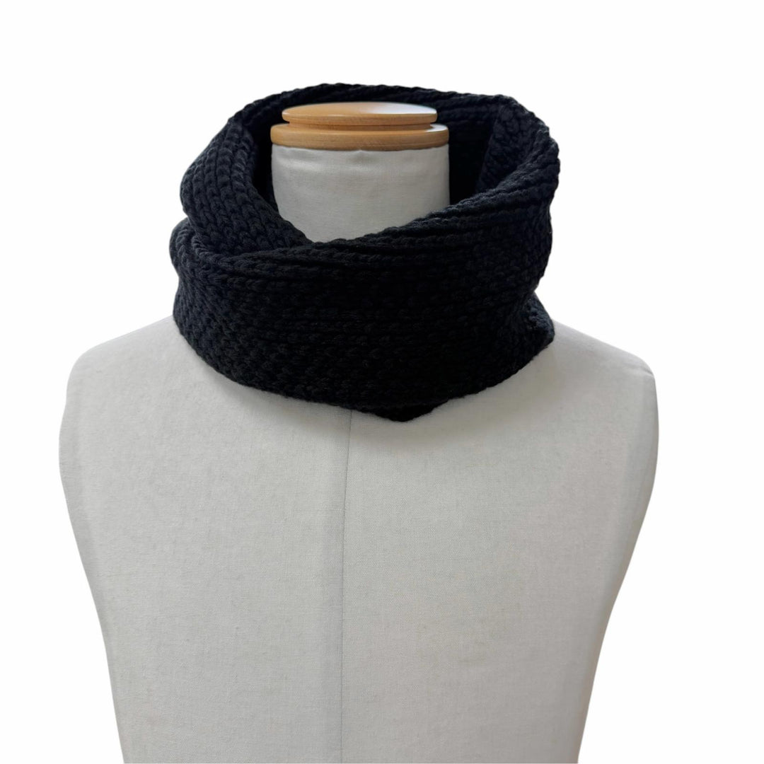 Great HERMES Snood Chunky knit neck warmer/scarf black cashmere mens