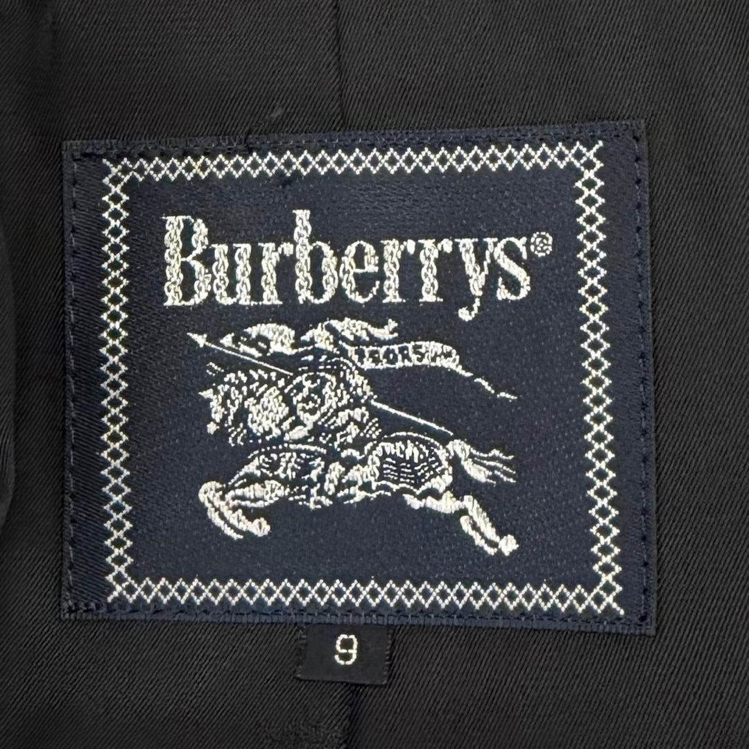 Great BURBERRY coat Concealed placket long black cashmere Women 9 FNA13-962