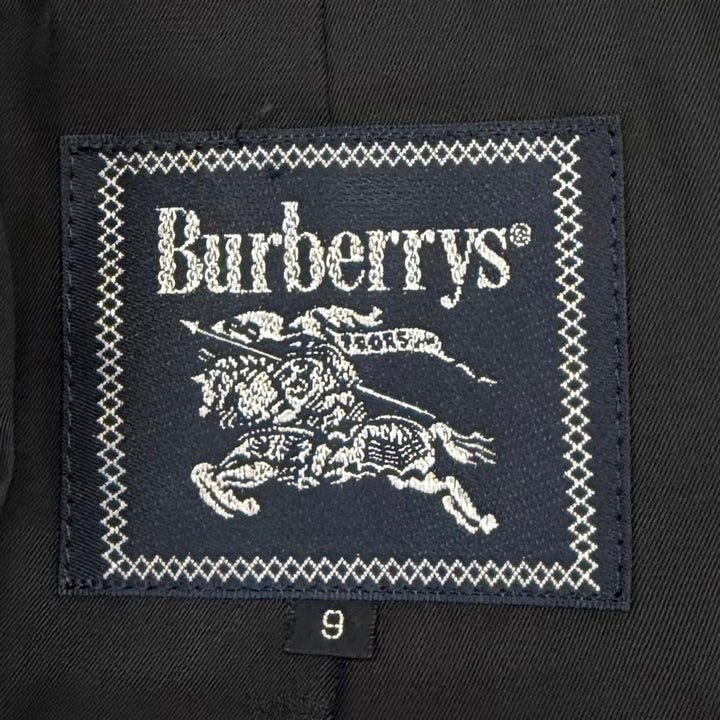 Great BURBERRY coat Concealed placket long black cashmere Women 9 FNA13-962
