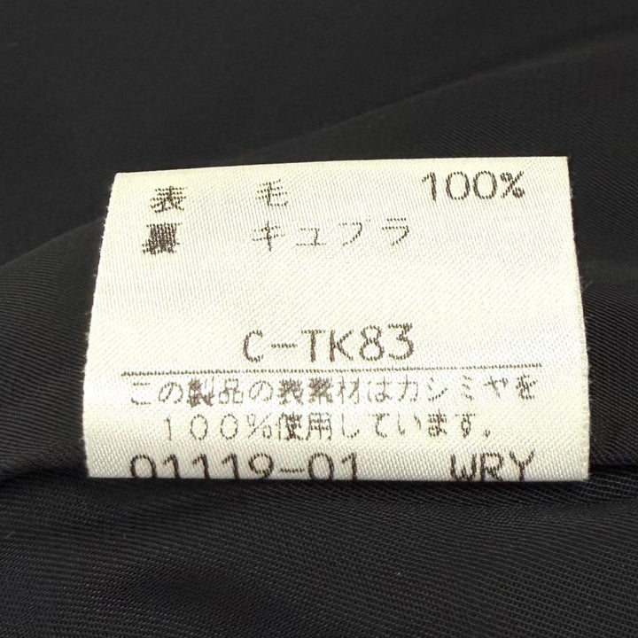 Great BURBERRY coat Concealed placket long black cashmere Women 9 FNA13-962