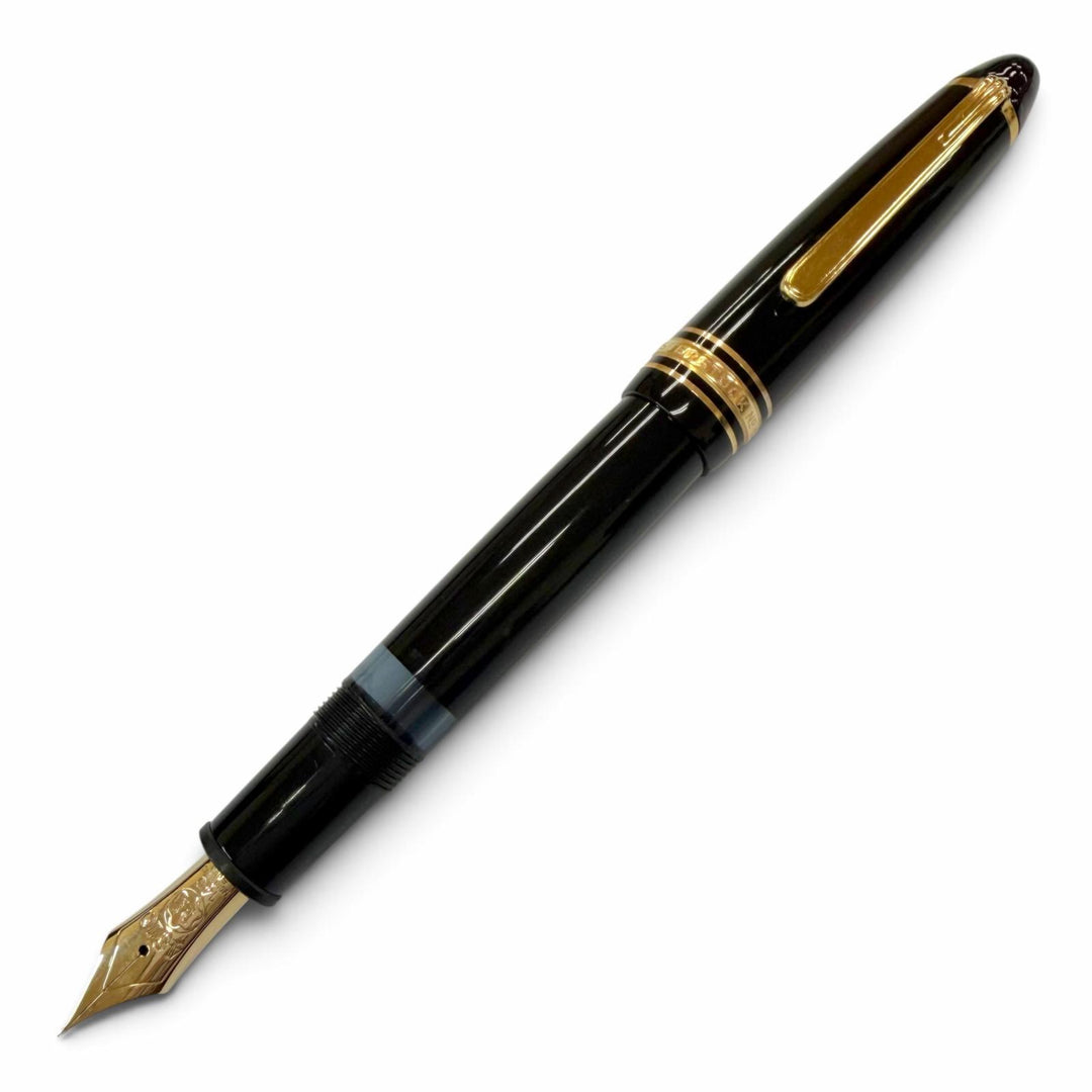 Excellent MONTBLANC fountain pen Meisterstück 146 white star black 14K mens