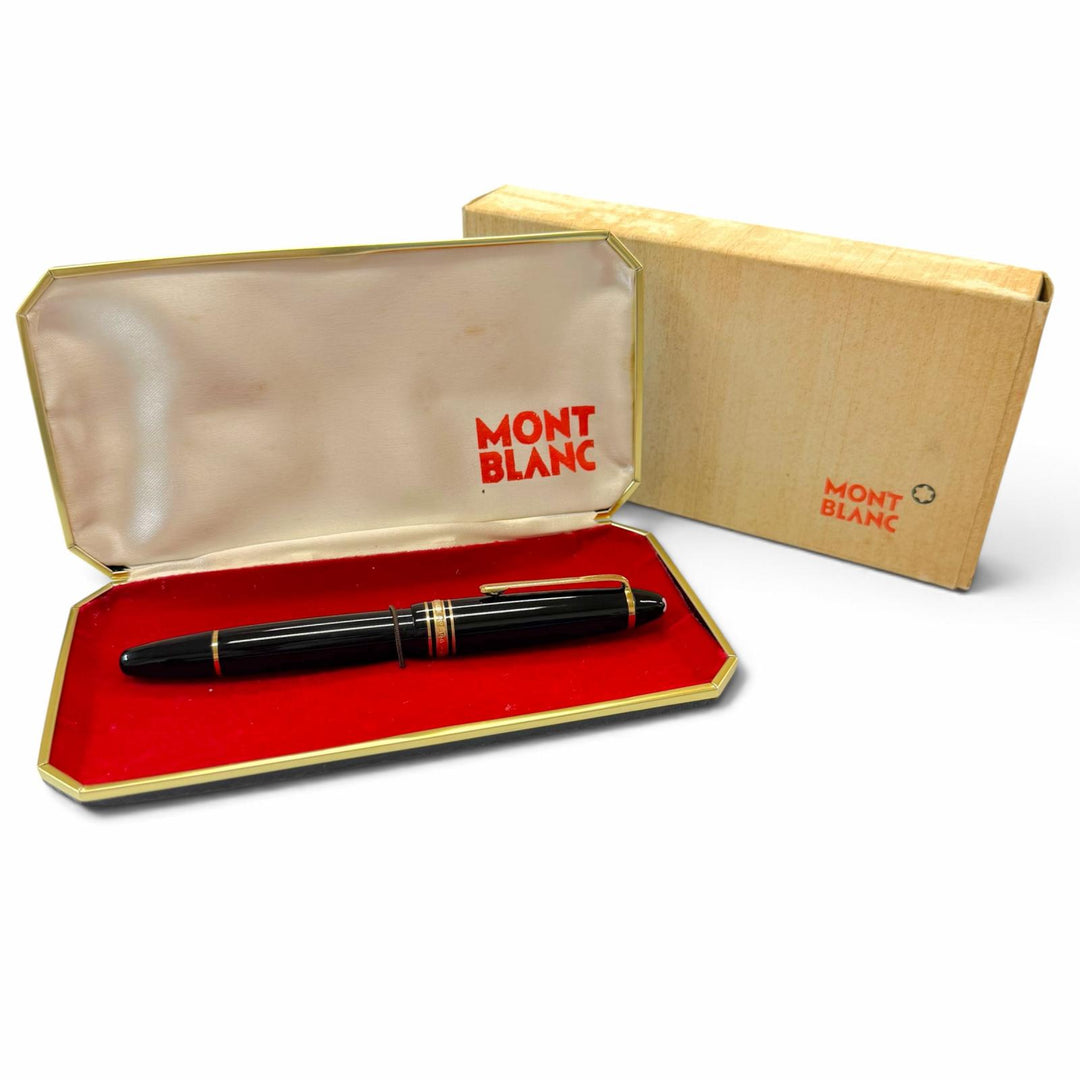 Excellent MONTBLANC fountain pen Meisterstück 146 white star black 14K mens