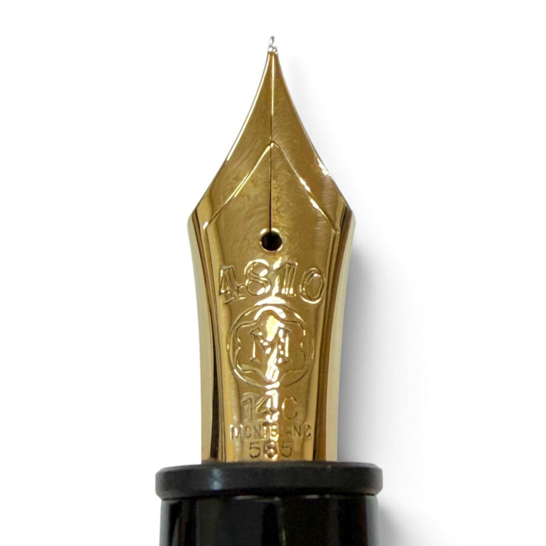 Excellent MONTBLANC fountain pen Meisterstück 146 white star black 14K mens
