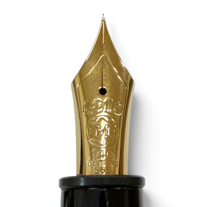 Excellent MONTBLANC fountain pen Meisterstück 146 white star black 14K mens