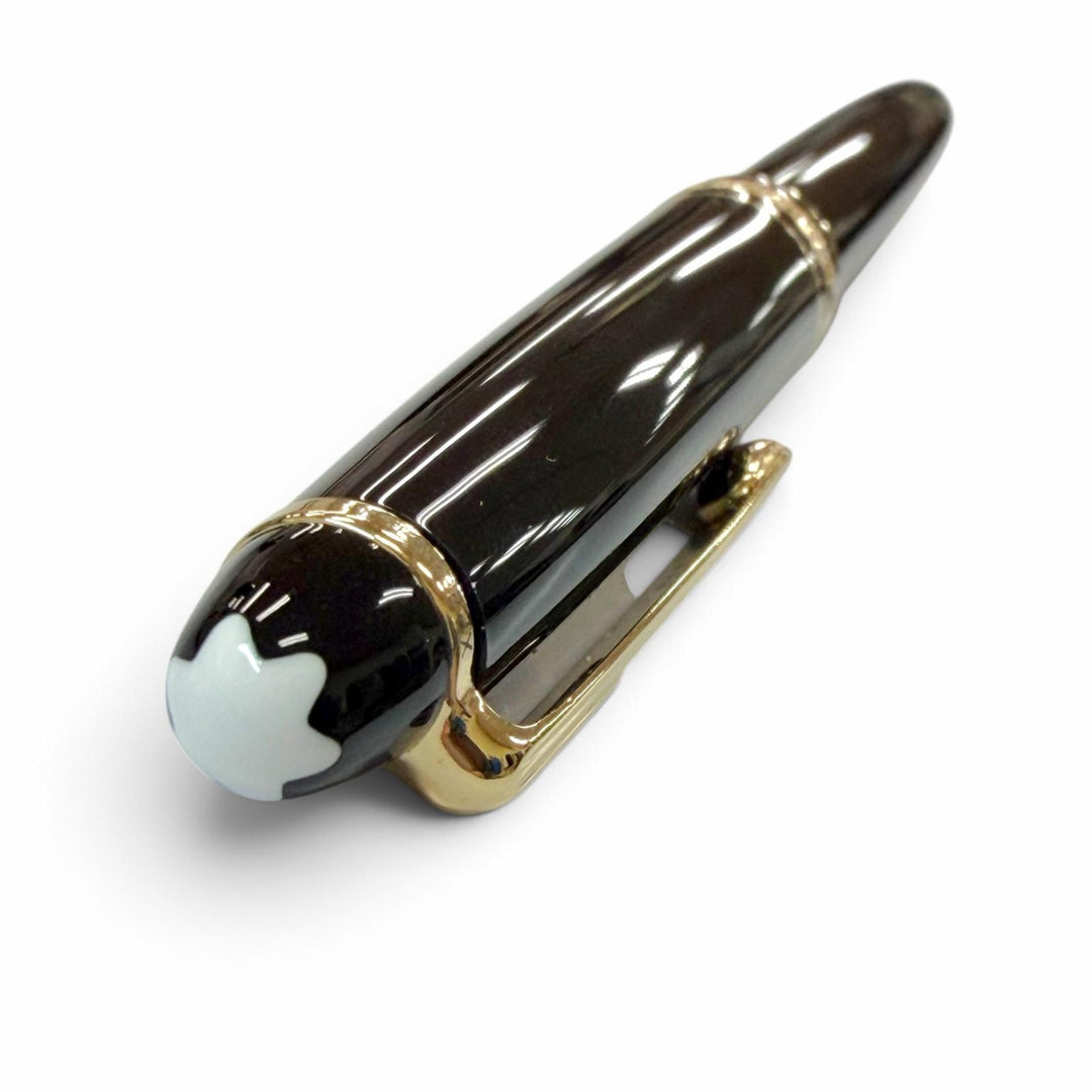 Excellent MONTBLANC fountain pen Meisterstück Classic white star black 14K mens