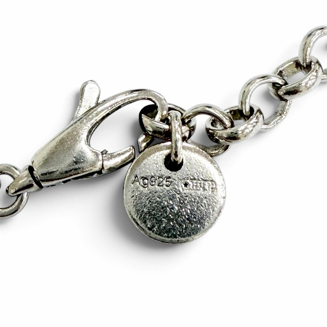 Great GUCCI Necklace Interlocking G Arabesque Chain Silver 925 Women 455535