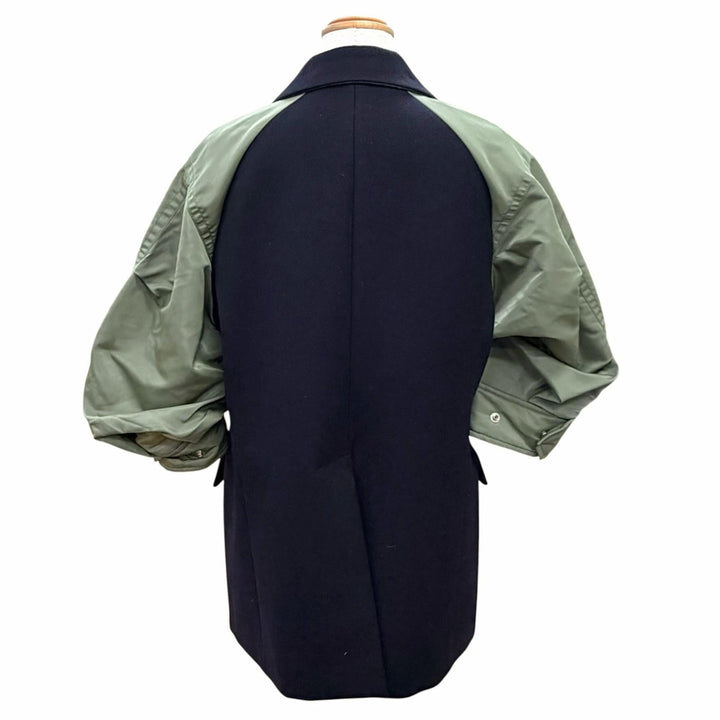 Excellent Sacai Jacket Wool Melton Nylon Twill Jacket Short-sleeved 1 23-06925