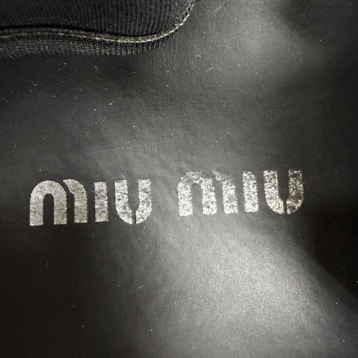 Great MIUMIU Sandals Chunky neoprene back strap with logo black Women 36 5X418E