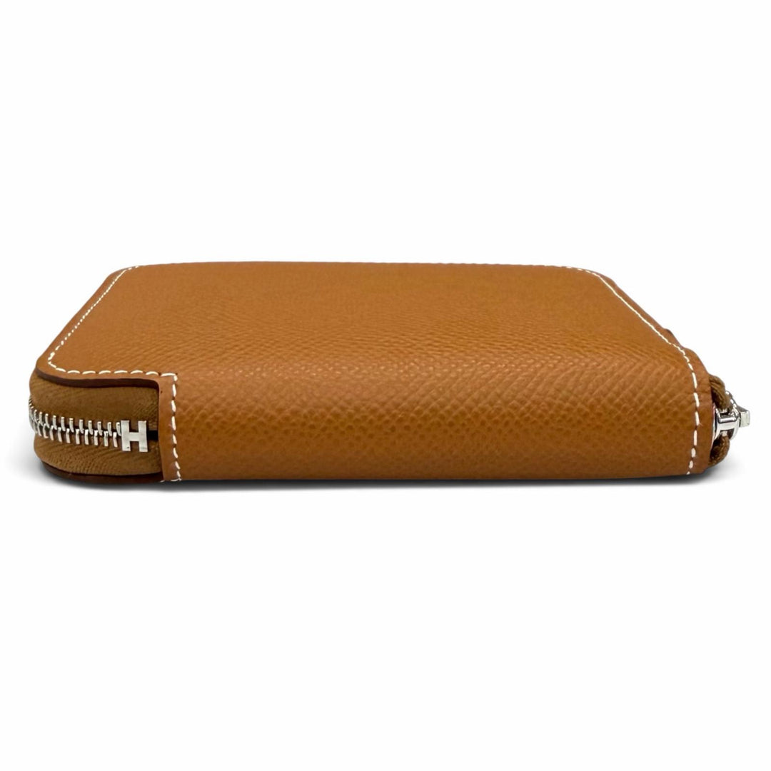 Pristine HERMES Coin case Azap compact silk in Zip Around Epsom Leather Women