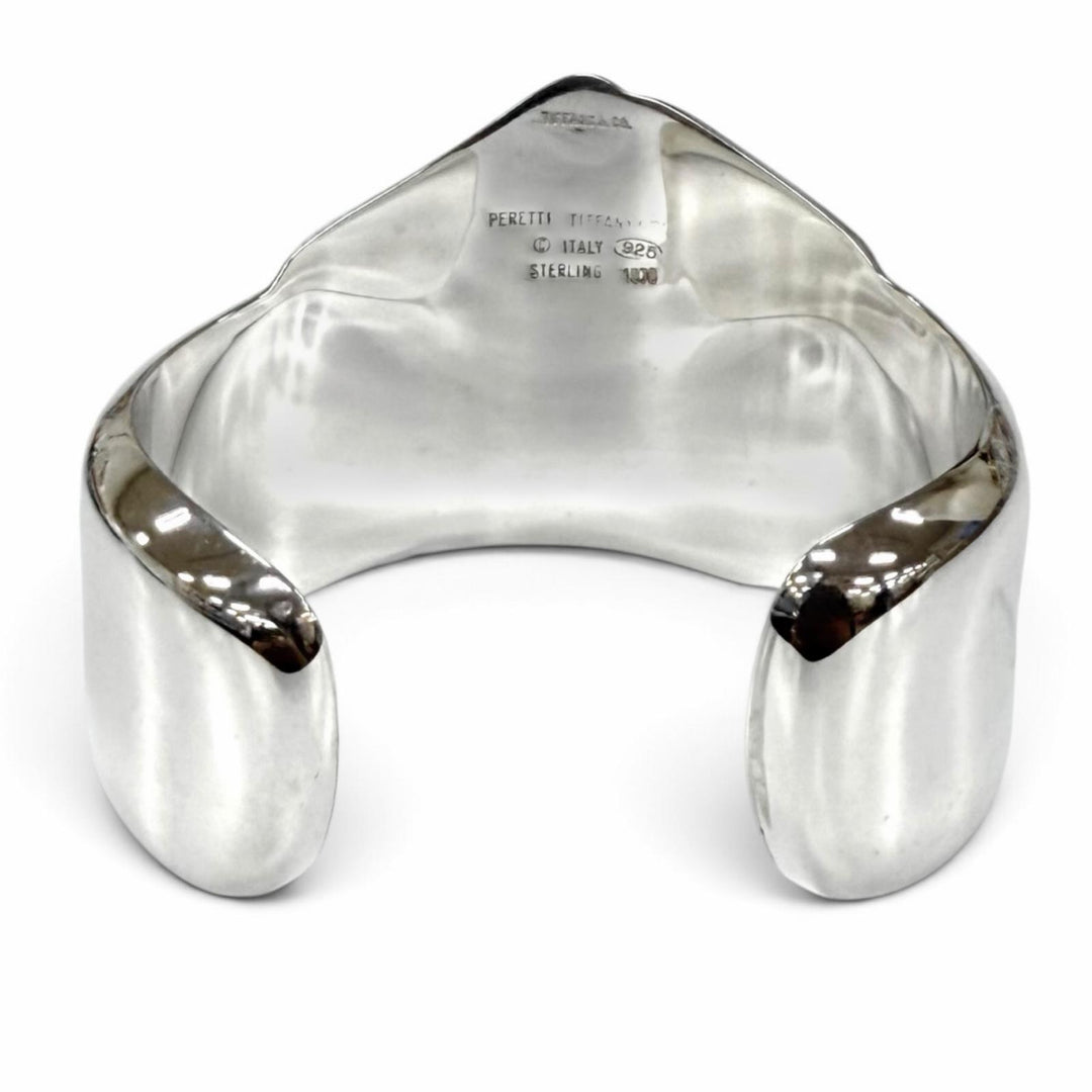 Great TIFFANY&Co. Bangle 1978 Ribbon Bone Cuff Silver 925 Women