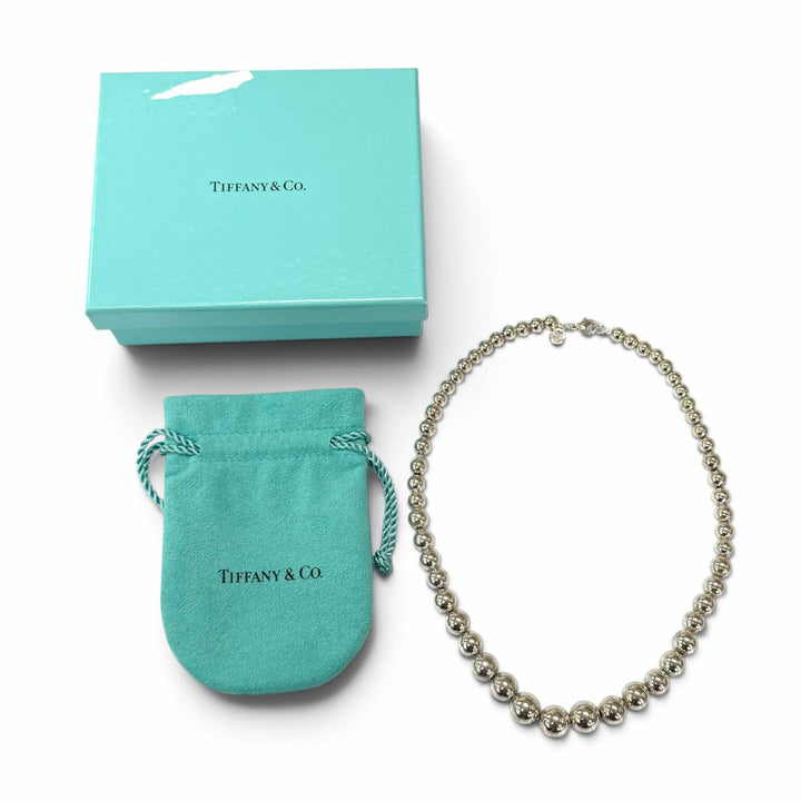 Very Good TIFFANY&Co. Necklace Graduated Ball Necklace Silver 925 Women