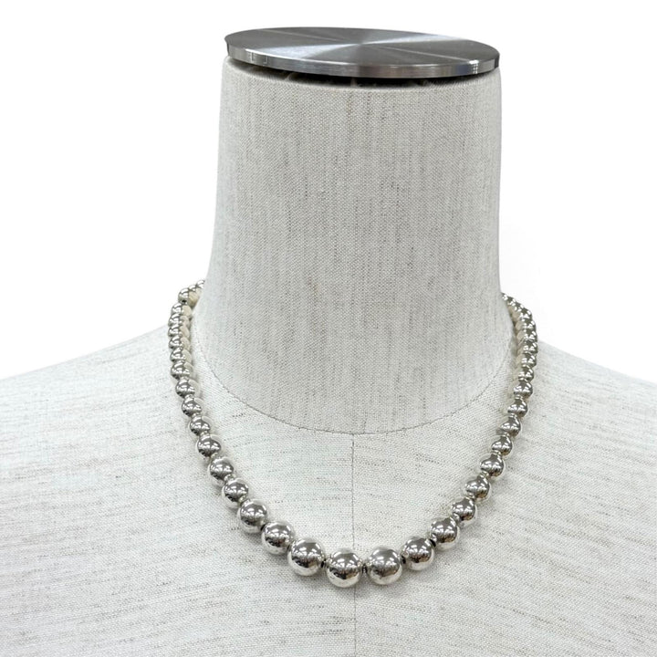 Very Good TIFFANY&Co. Necklace Graduated Ball Necklace Silver 925 Women