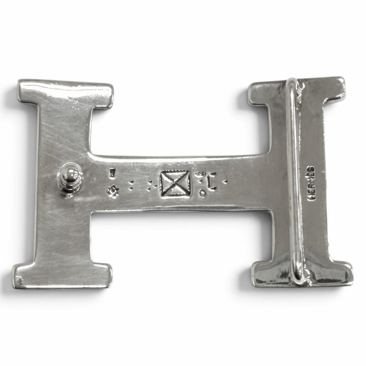 Great HERMES Toareg Hand-Engraved Design H Logo Belt Buckle