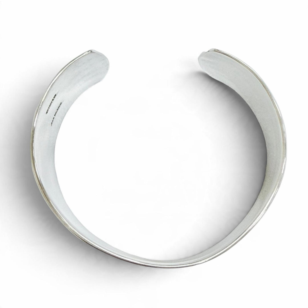 Great TIFFANY&Co. Ribbed Wide Cuff Bangle Bracelet, Made in Mexico Silver 925