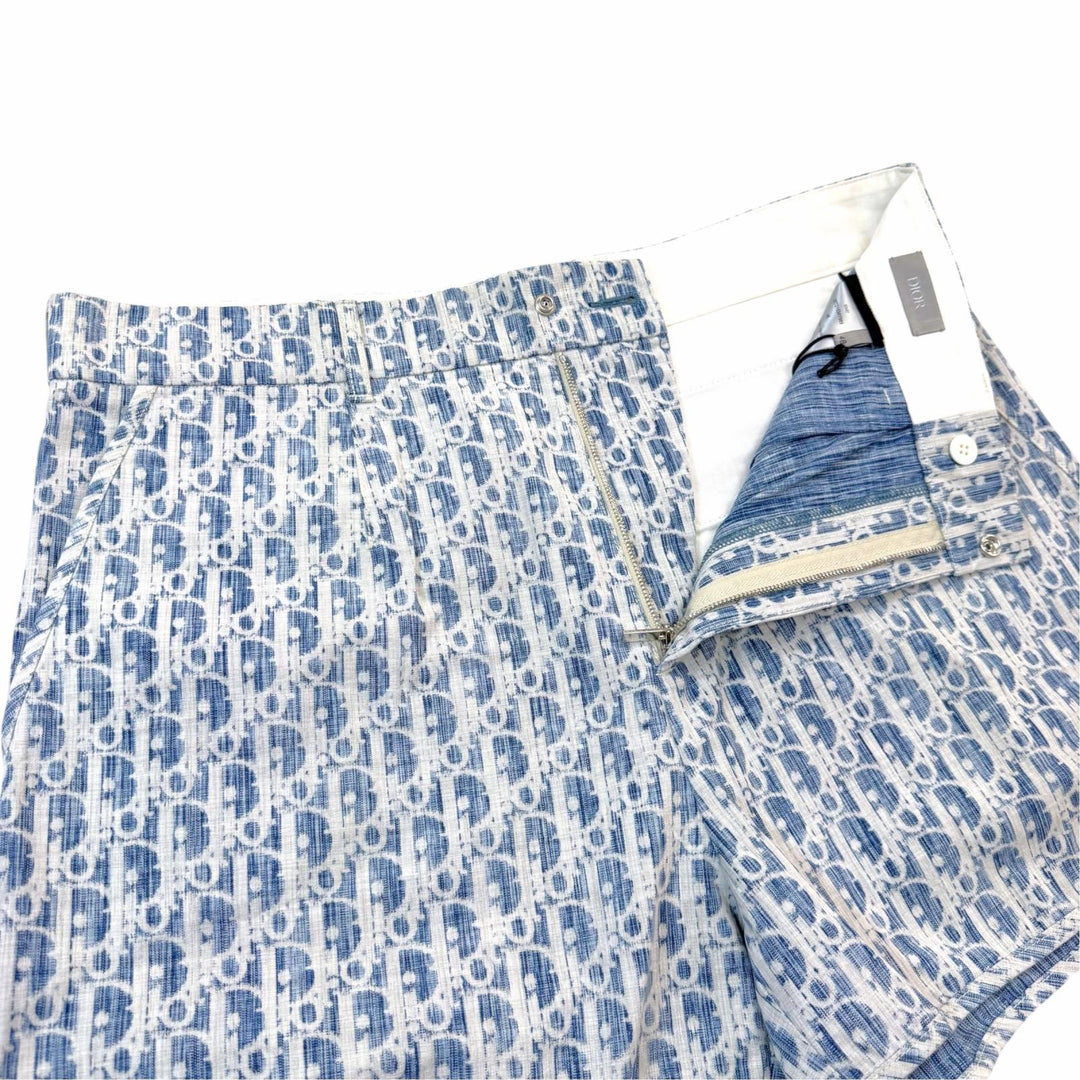 Pristine DIOR Shorts Oblique Blue cotton mens 48 03TD153AY989