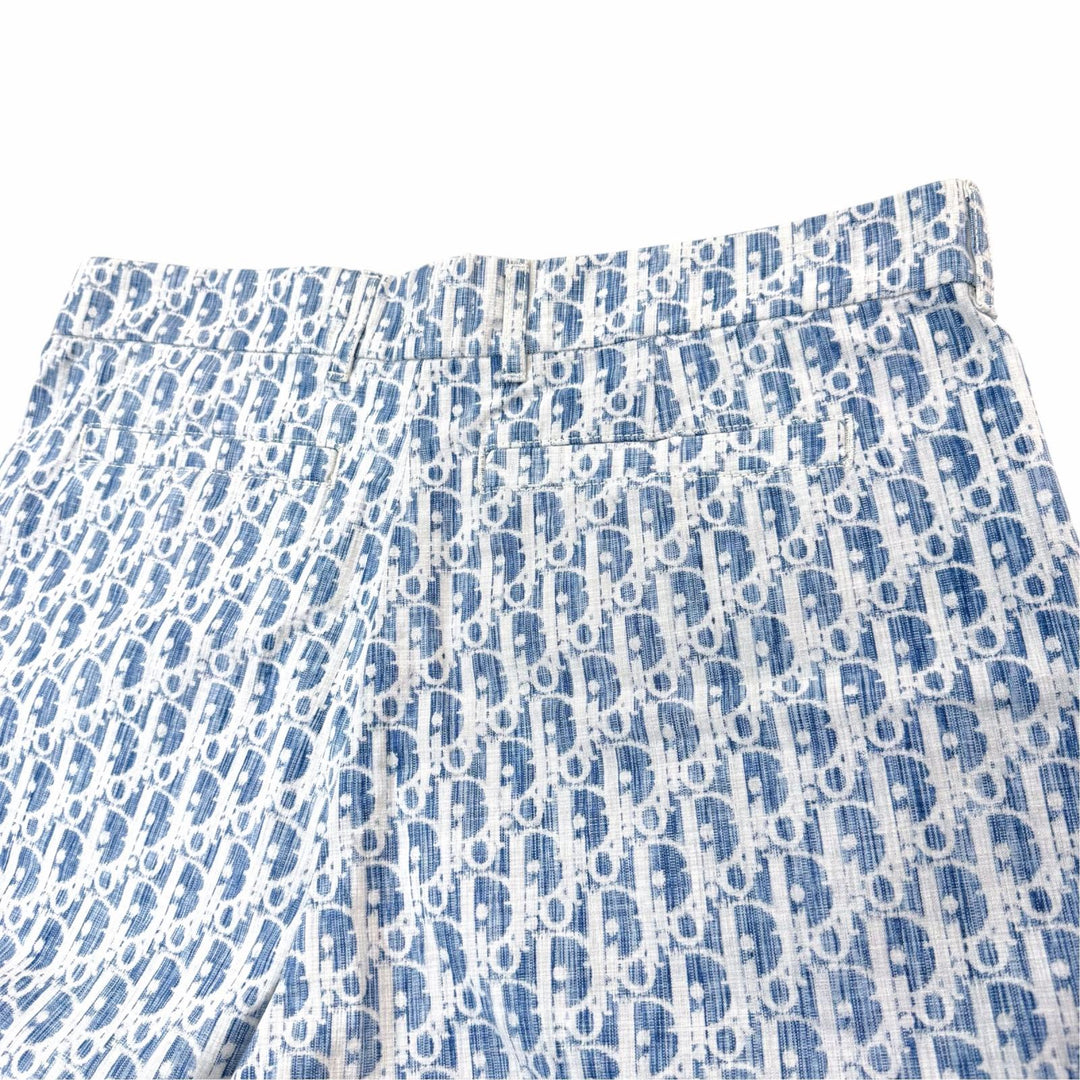 Pristine DIOR Shorts Oblique Blue cotton mens 48 03TD153AY989