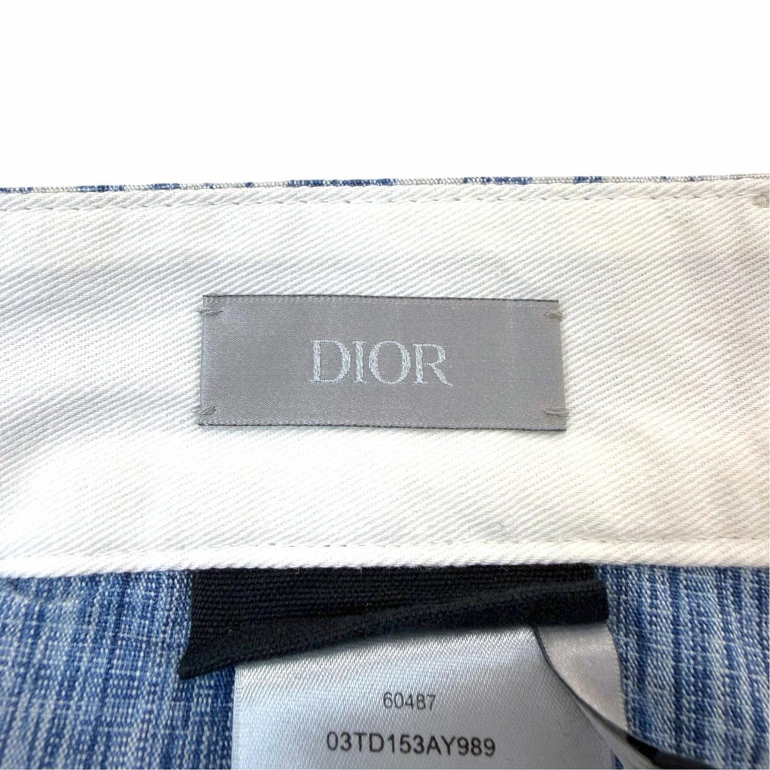 Pristine DIOR Shorts Oblique Blue cotton mens 48 03TD153AY989