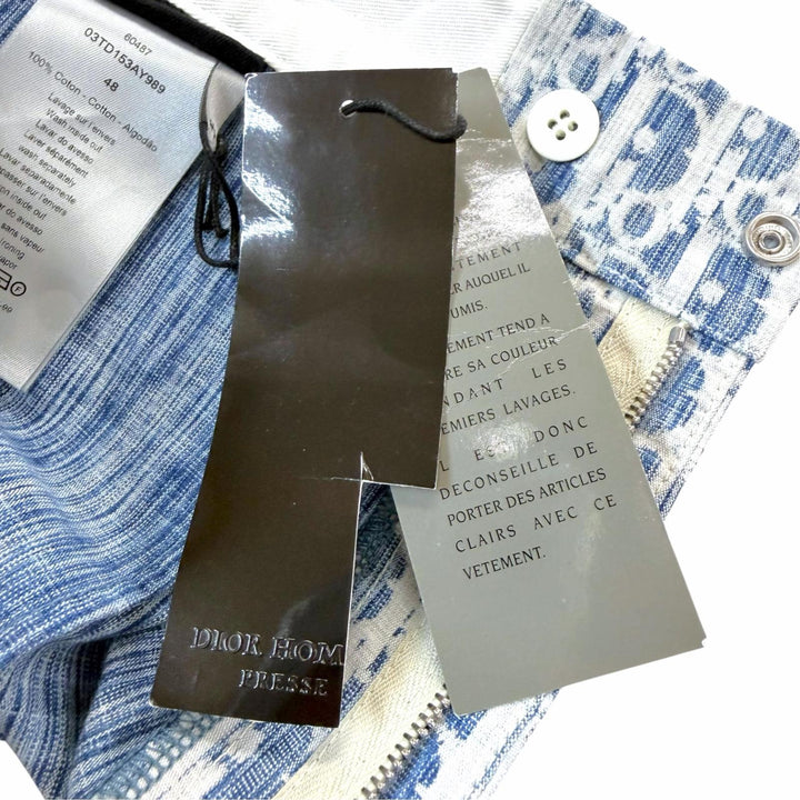 Pristine DIOR Shorts Oblique Blue cotton mens 48 03TD153AY989