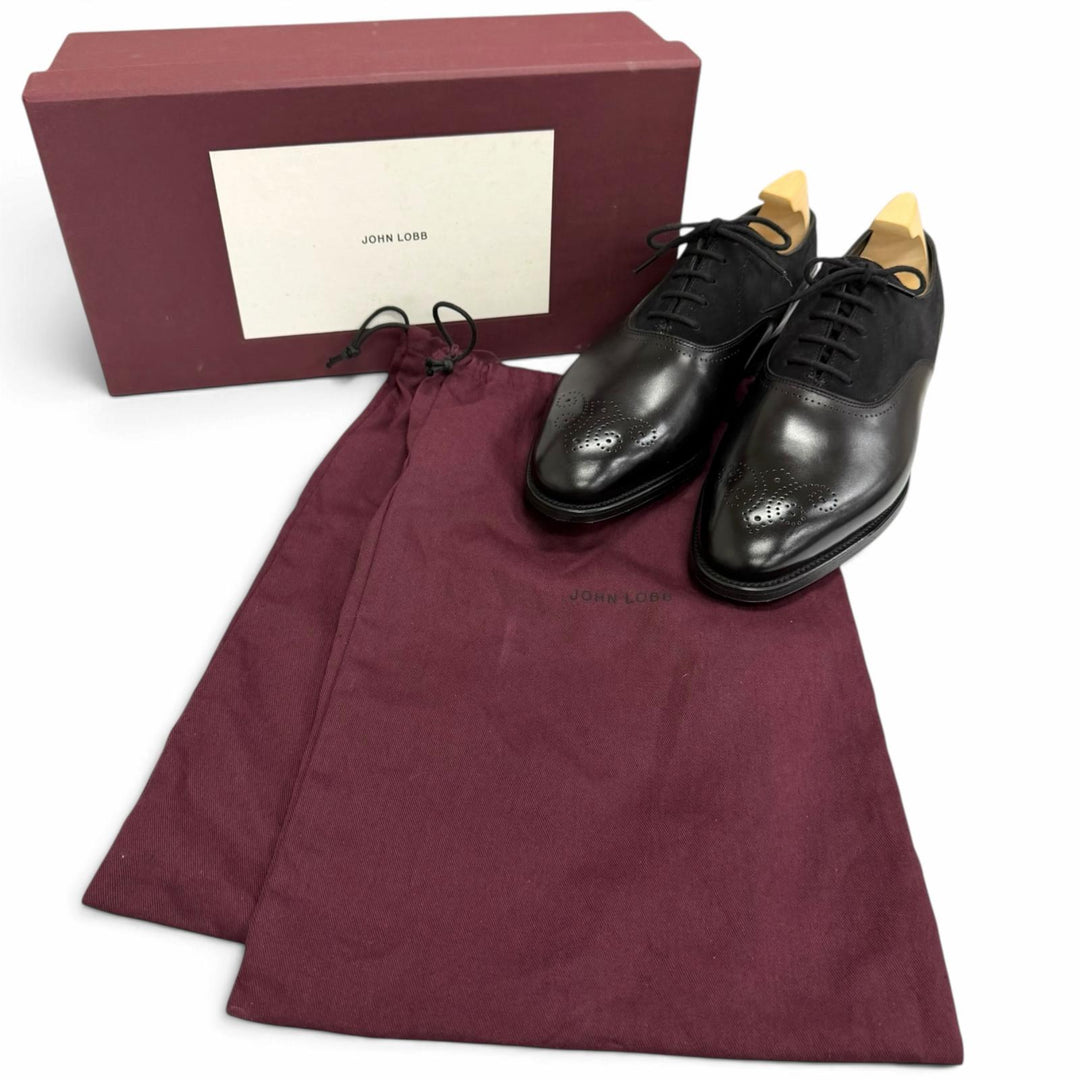 Pristine John Lobb Dress shoes BRINGTON 7000 Last Medallion black leather mens 6