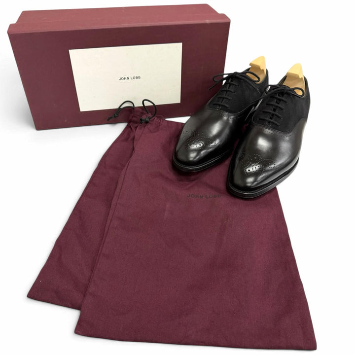 Pristine John Lobb Dress shoes BRINGTON 7000 Last Medallion black leather mens 6