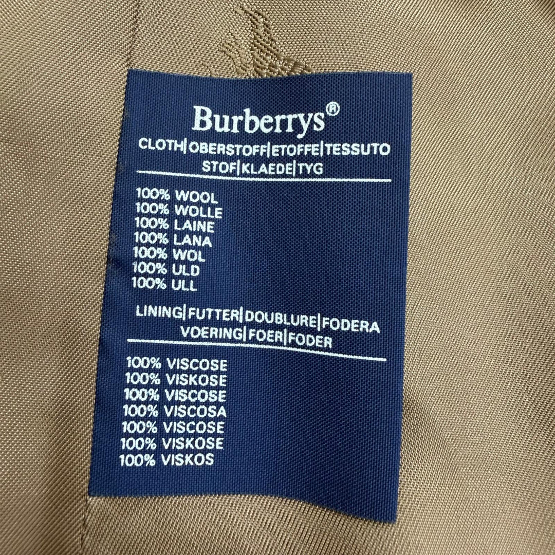 Great Burberrys coat Lined with Nova Check Pattern Brown wool mens EU 46