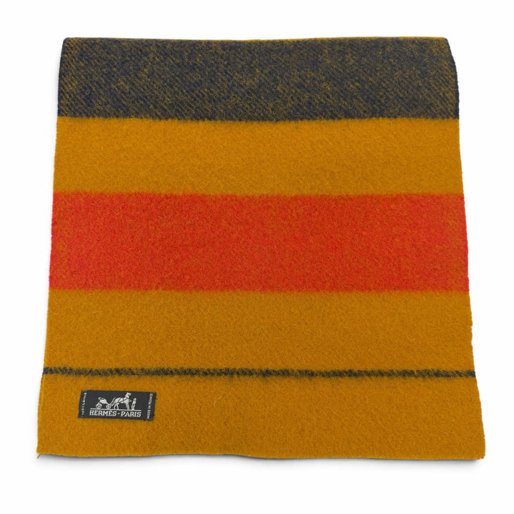 Excellent HERMES Scarf Rocabal yellow multi wool mens