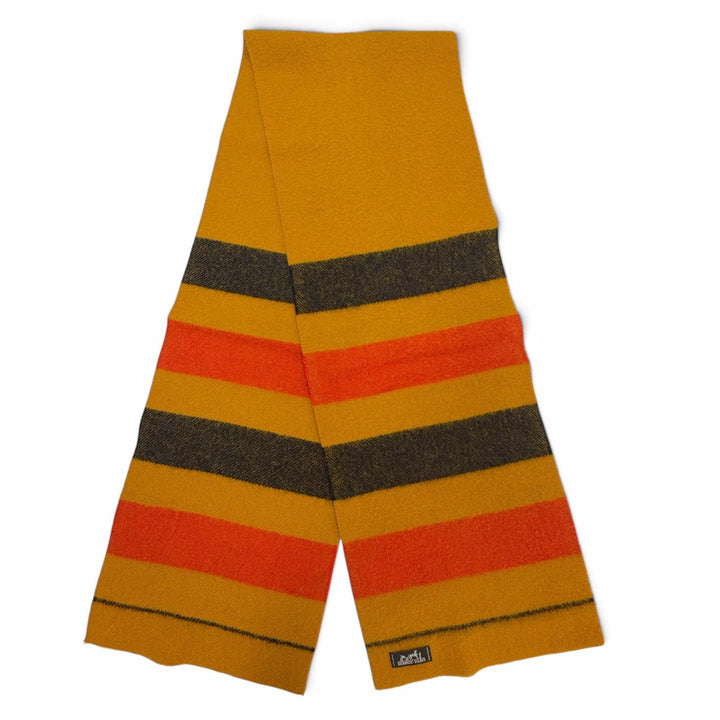 Excellent HERMES Scarf Rocabal yellow multi wool mens