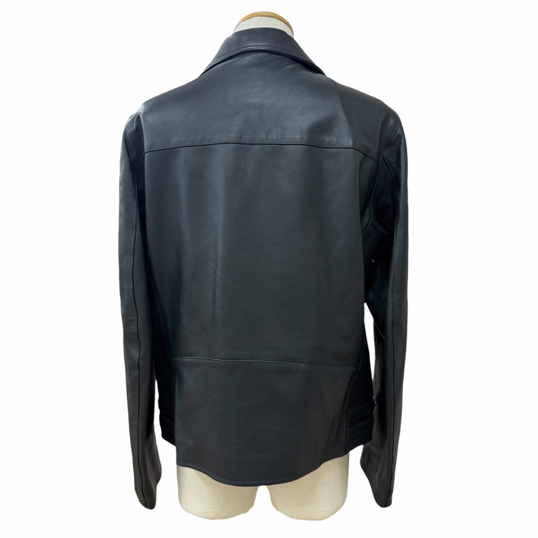 Excellent CINQUANTA Leather jacket double Dark navy Sheep leather mens 52 H-508