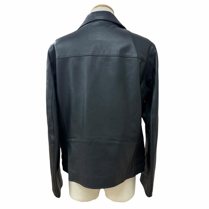 Excellent CINQUANTA Leather jacket double Dark navy Sheep leather mens 52 H-508