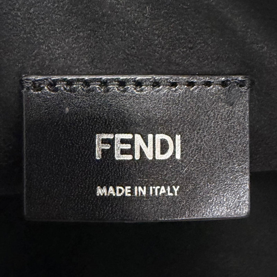 Excellent FENDI Shoulder Bag Melon Large FF Metal Crossbody Hobo Bag black
