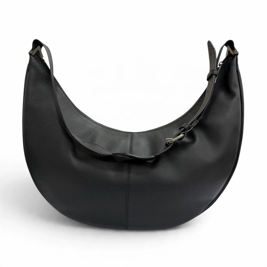 Excellent FENDI Shoulder Bag Melon Large FF Metal Crossbody Hobo Bag black