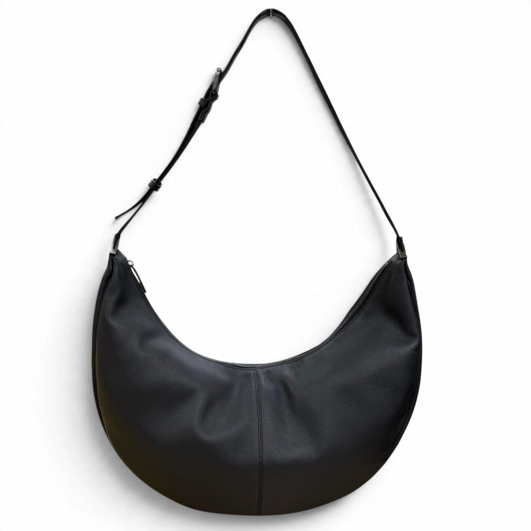 Excellent FENDI Shoulder Bag Melon Large FF Metal Crossbody Hobo Bag black