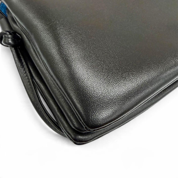 Pristine CELINE Shoulder Bag Trio Flap black Smooth lambskin Leather 10P862O86