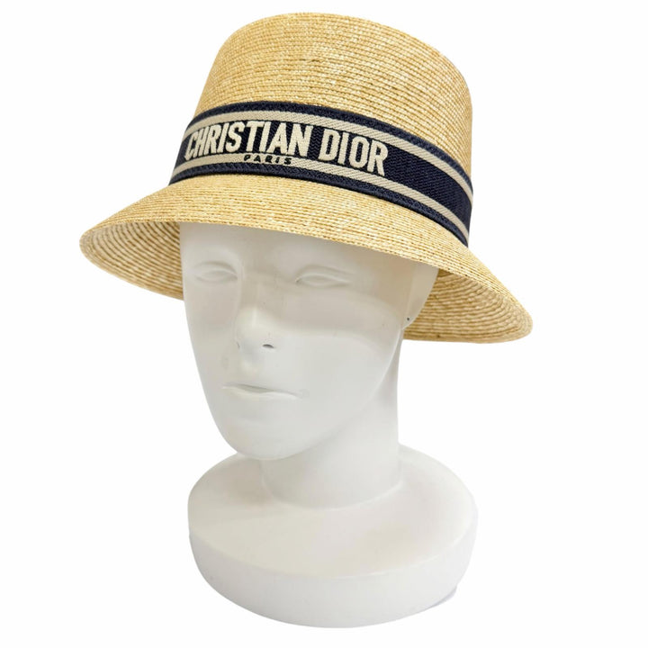 Pristine Christian Dior DIORESORT Straw hat, bucket hat natural 58 11DRT952G180