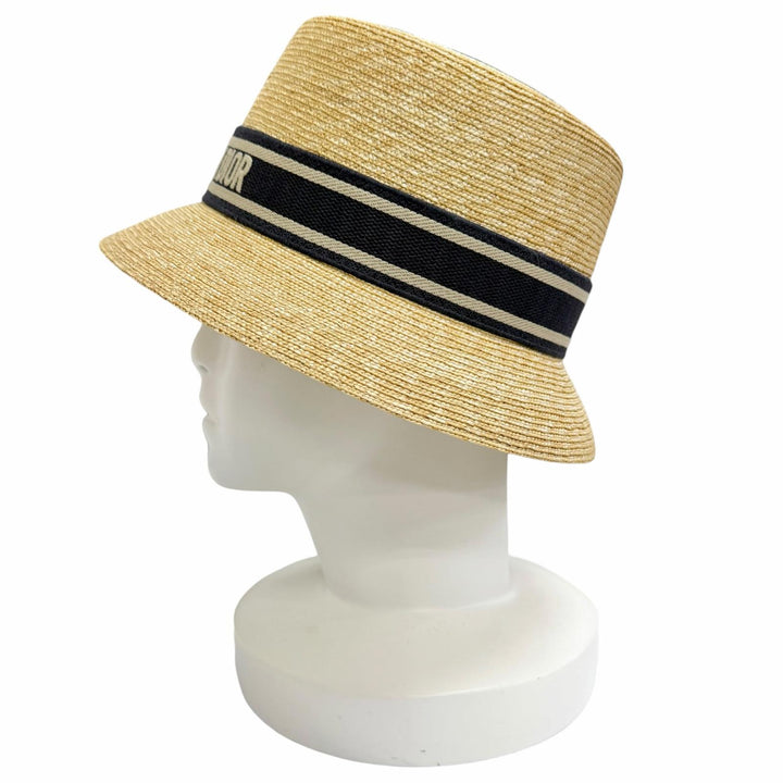 Pristine Christian Dior DIORESORT Straw hat, bucket hat natural 58 11DRT952G180