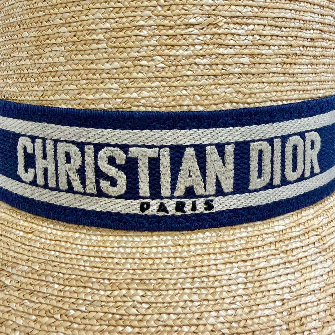 Pristine Christian Dior DIORESORT Straw hat, bucket hat natural 58 11DRT952G180