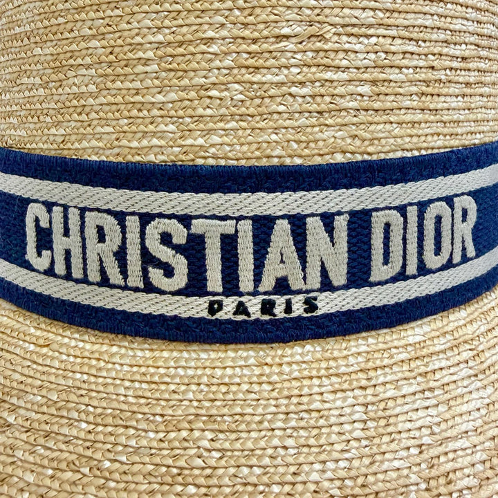 Pristine Christian Dior DIORESORT Straw hat, bucket hat natural 58 11DRT952G180