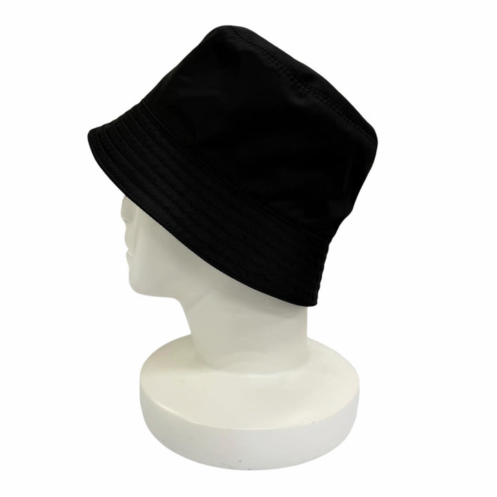 Great PRADA hat Triangle with logo Re Nylon black recycled Women S 1HC137