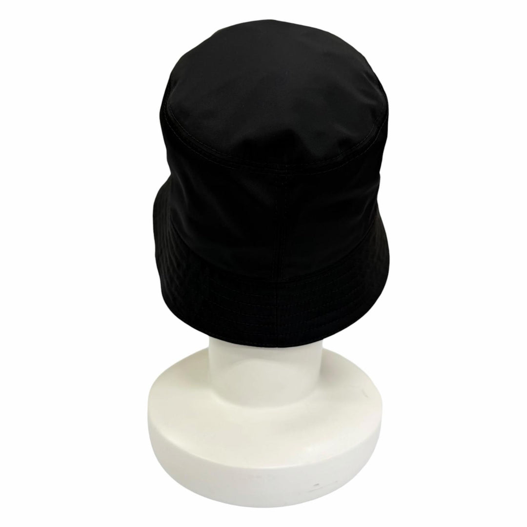 Great PRADA hat Triangle with logo Re Nylon black recycled Women S 1HC137