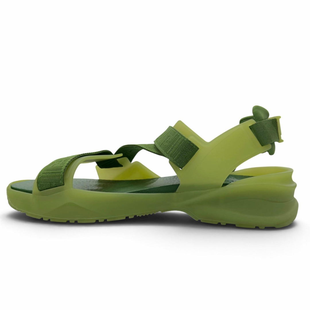 Pristine FENDI Sandals FLOW multi strap green leather mens 7X1503